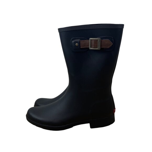 Chooka Womens Black Rubber With Adjustable Buckle Strap Rain Boots Size 9 - Picture 5 of 11